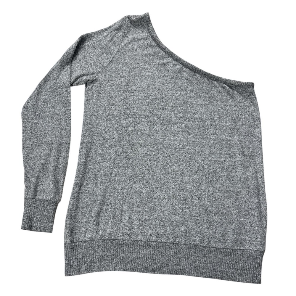 Abercrombie & Fitch Y2K One Shoulder Sweater Pullover Gray Top Sz L Soft Trendy